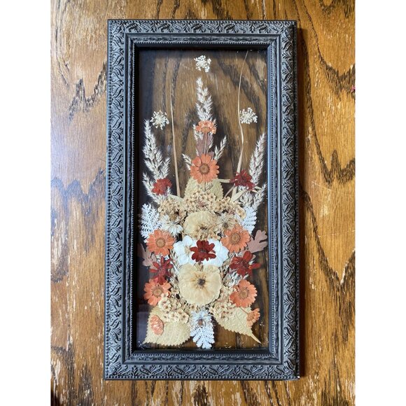 BOHO Pressed Flowers Framed by Artist Babs Schnabl Window to the Garden Signed - Picture 2 of 7